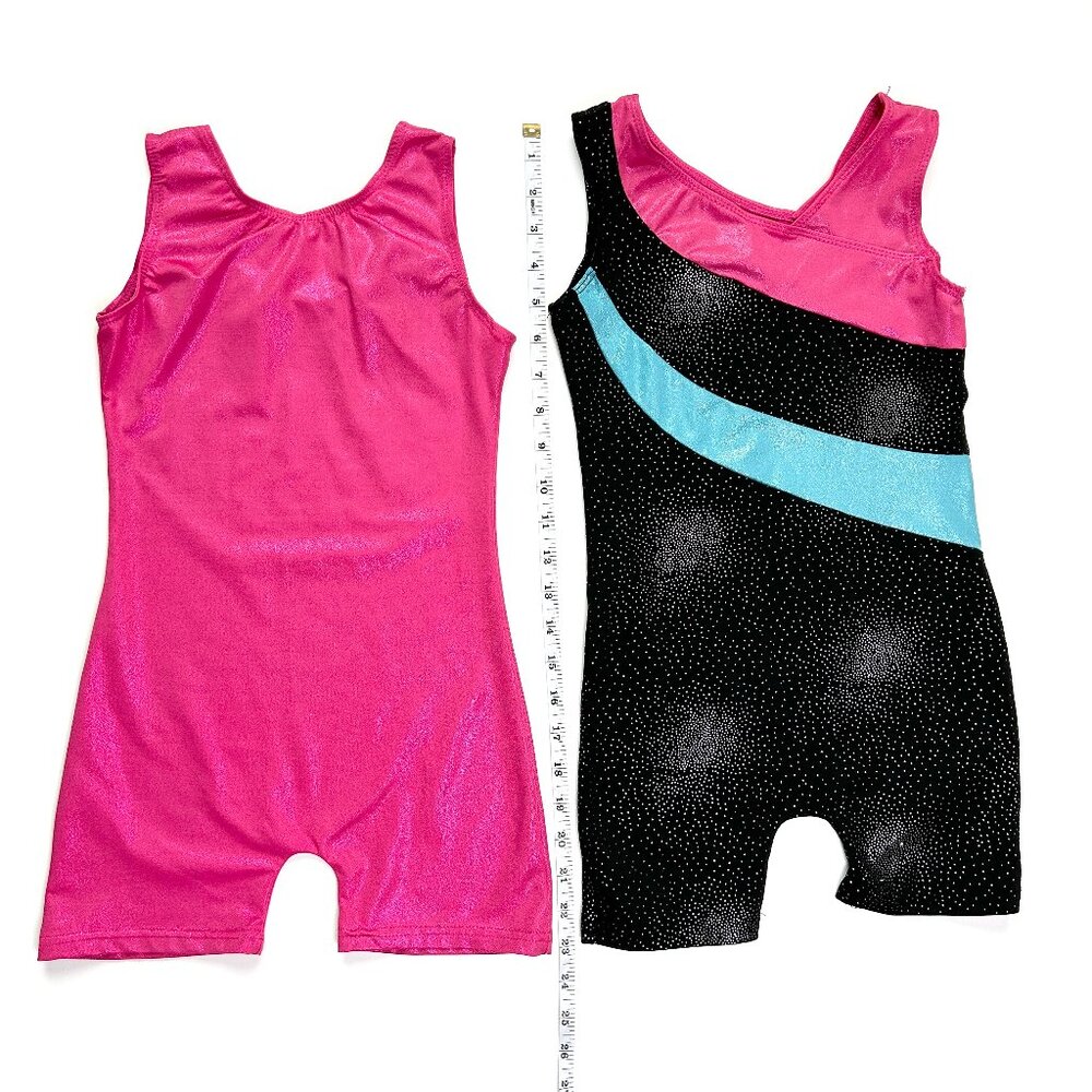 Girls Pink Leotard Gymnastic Dance Set Size 7/8